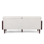 Mid-Century 3-Seater Sofa with Walnut Finish & Pillow Cushions
