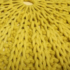 Boho Round Hand Knit Cotton Pouf with Polystyrene Filling