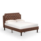 2-Piece King Bedroom Set: Button Tufted Bed & Wire Brushed Nightstand