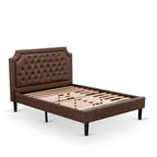 2-Piece King Bedroom Set: Button Tufted Bed & Wire Brushed Nightstand