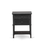 2-Piece King Bedroom Set: Button Tufted Bed & Wire Brushed Nightstand