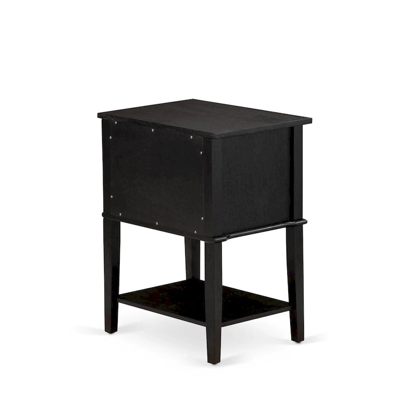 2-Piece King Bedroom Set: Button Tufted Bed & Wire Brushed Nightstand