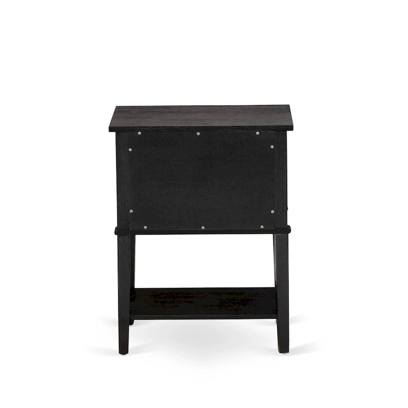 2-Piece King Bedroom Set: Button Tufted Bed & Wire Brushed Nightstand