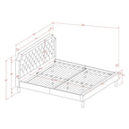 2-Piece King Bedroom Set: Button Tufted Bed & Wire Brushed Nightstand