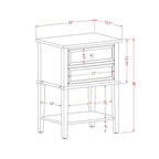 2-Piece King Bedroom Set: Button Tufted Bed & Wire Brushed Nightstand