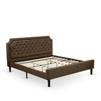 2-Piece King Bedroom Set: Button Tufted Bed & Wire Brushed Nightstand