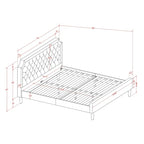 2-Piece King Bedroom Set: Button Tufted Bed & Wire Brushed Nightstand
