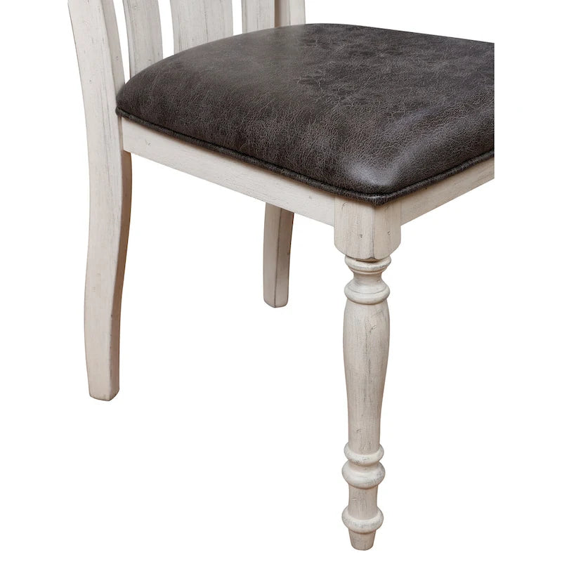 Weathered Oak Round Dining Set with Pedestal Table & 4 Cushioned Chairs