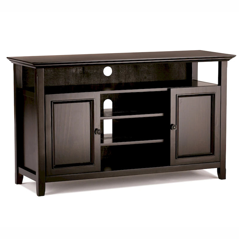 Solid Wood Transitional TV Stand with Storage & Cord Management, 54" Wide