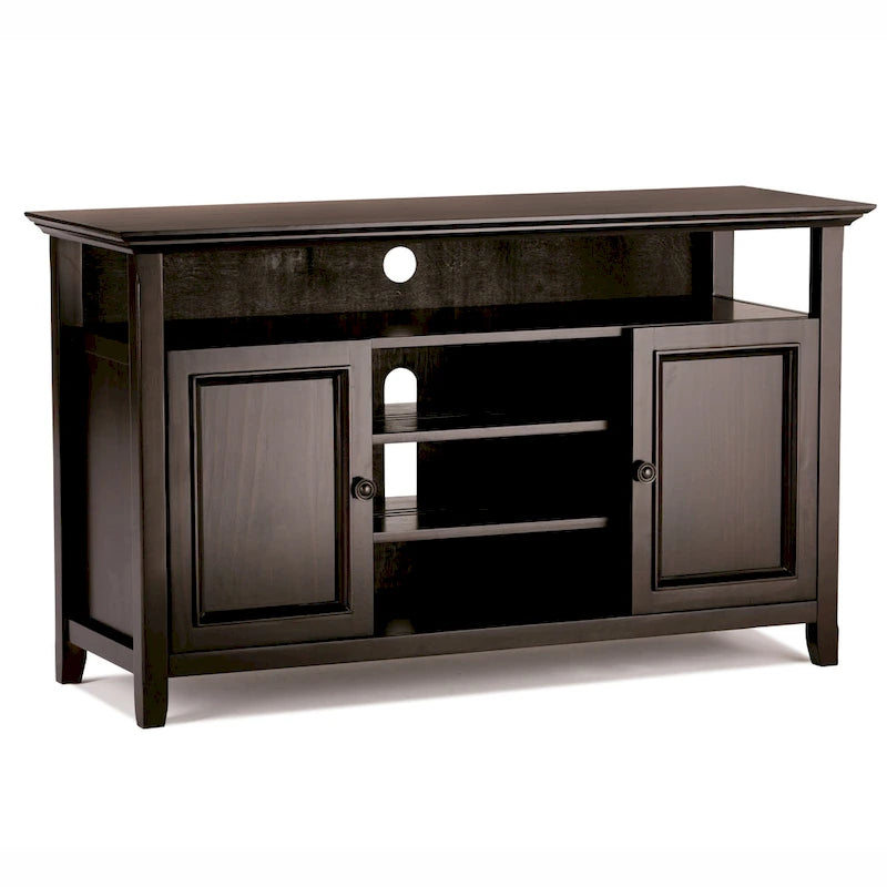 Solid Wood Transitional TV Stand with Storage & Cord Management, 54" Wide