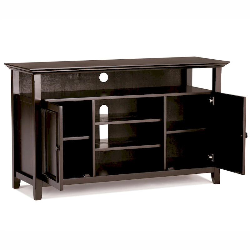 Solid Wood Transitional TV Stand with Storage & Cord Management, 54" Wide