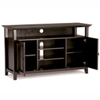 Solid Wood Transitional TV Stand with Storage & Cord Management, 54" Wide