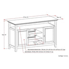 Solid Wood Transitional TV Stand with Storage & Cord Management, 54" Wide