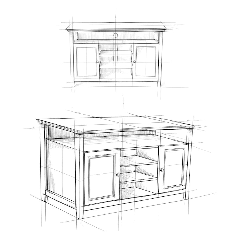 Solid Wood Transitional TV Stand with Storage & Cord Management, 54" Wide