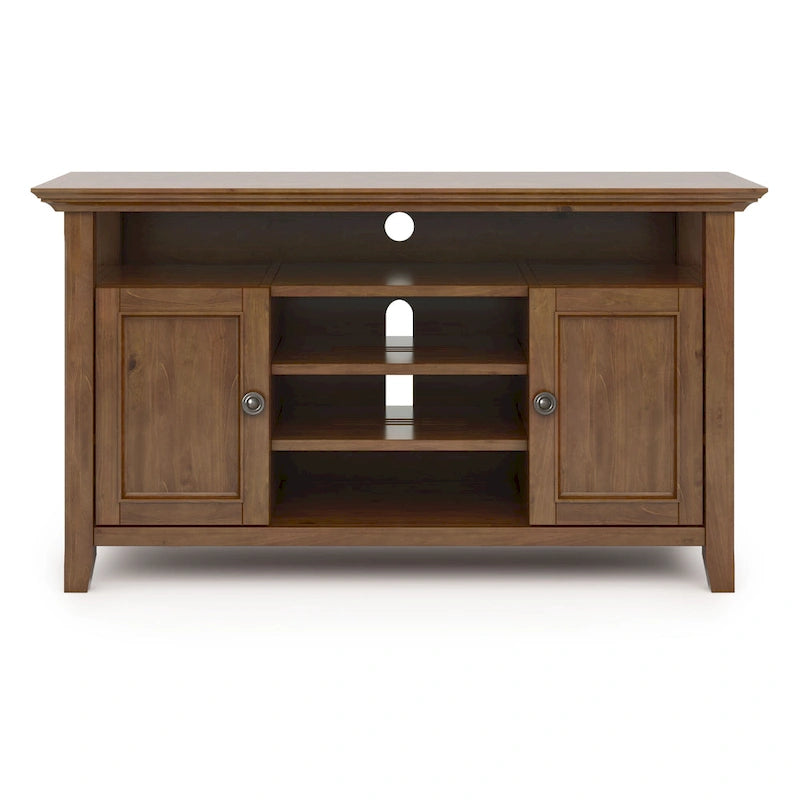 Solid Wood Transitional TV Stand with Storage & Cord Management, 54" Wide