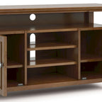Solid Wood Transitional TV Stand with Storage & Cord Management, 54" Wide