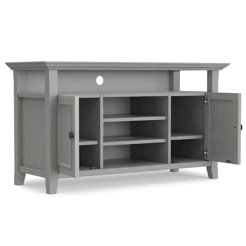 Solid Wood Transitional TV Stand with Storage & Cord Management, 54" Wide