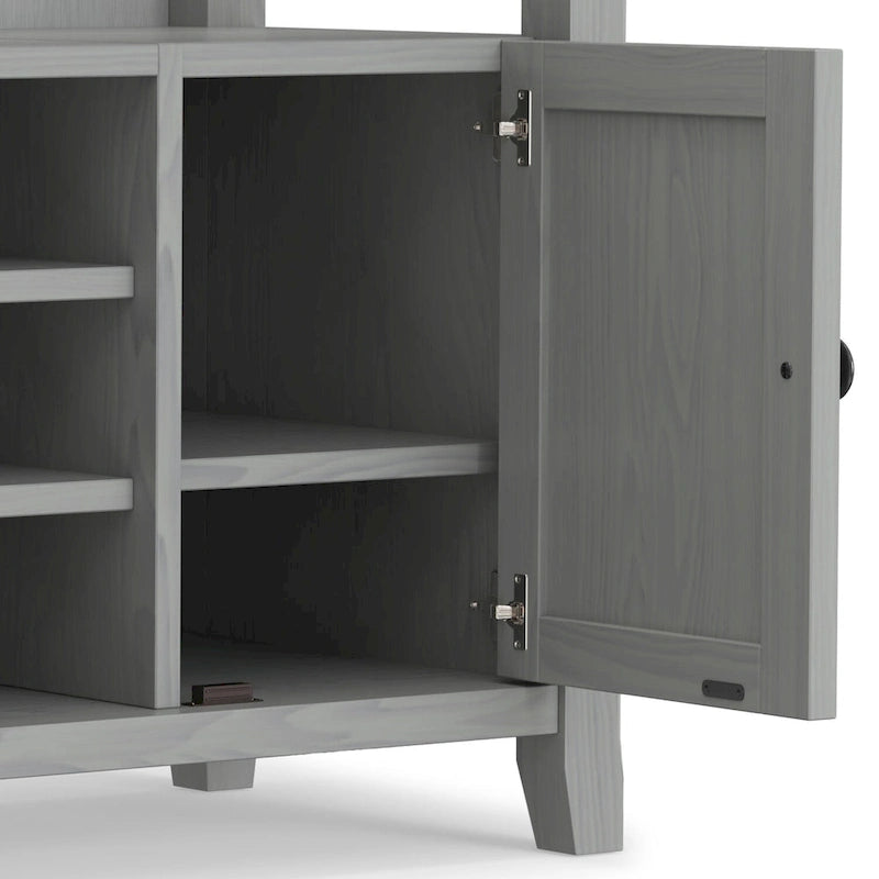 Solid Wood Transitional TV Stand with Storage & Cord Management, 54" Wide