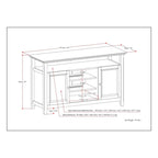 Solid Wood Transitional TV Stand with Storage & Cord Management, 54" Wide
