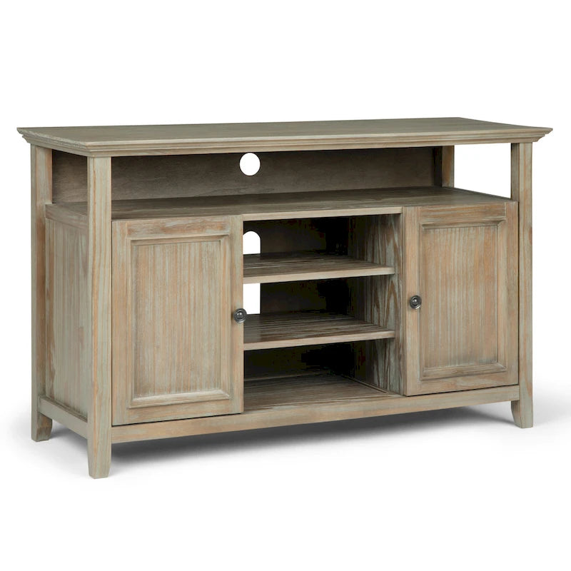Solid Wood Transitional TV Stand with Storage & Cord Management, 54" Wide