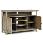 Solid Wood Transitional TV Stand with Storage & Cord Management, 54" Wide