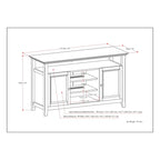 Solid Wood Transitional TV Stand with Storage & Cord Management, 54" Wide