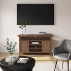 Solid Wood Transitional TV Stand with Storage & Cord Management, 54" Wide