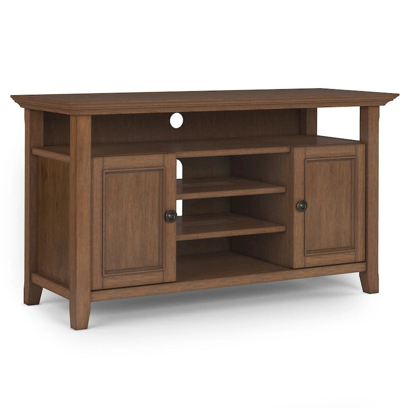 Solid Wood Transitional TV Stand with Storage & Cord Management, 54" Wide