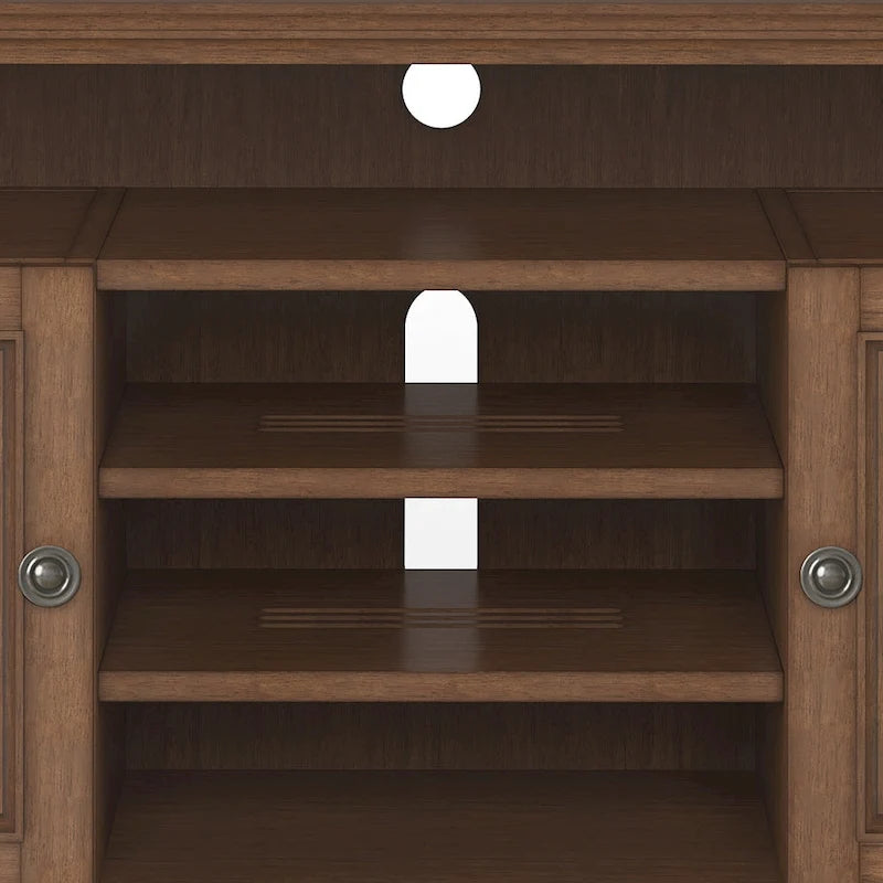 Solid Wood Transitional TV Stand with Storage & Cord Management, 54" Wide