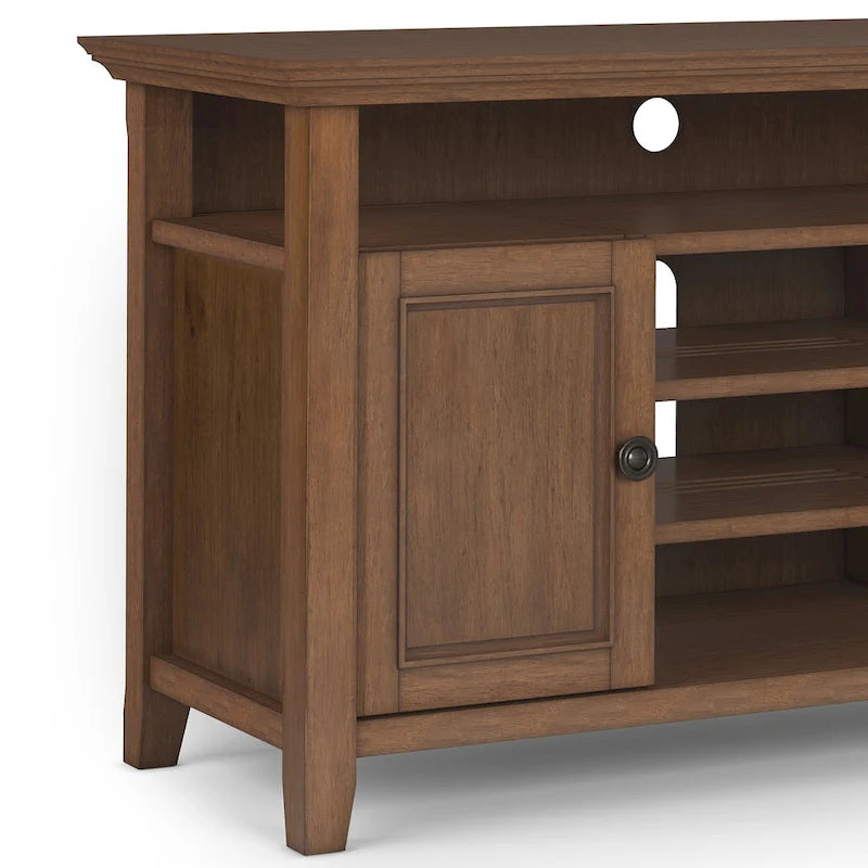 Solid Wood Transitional TV Stand with Storage & Cord Management, 54" Wide
