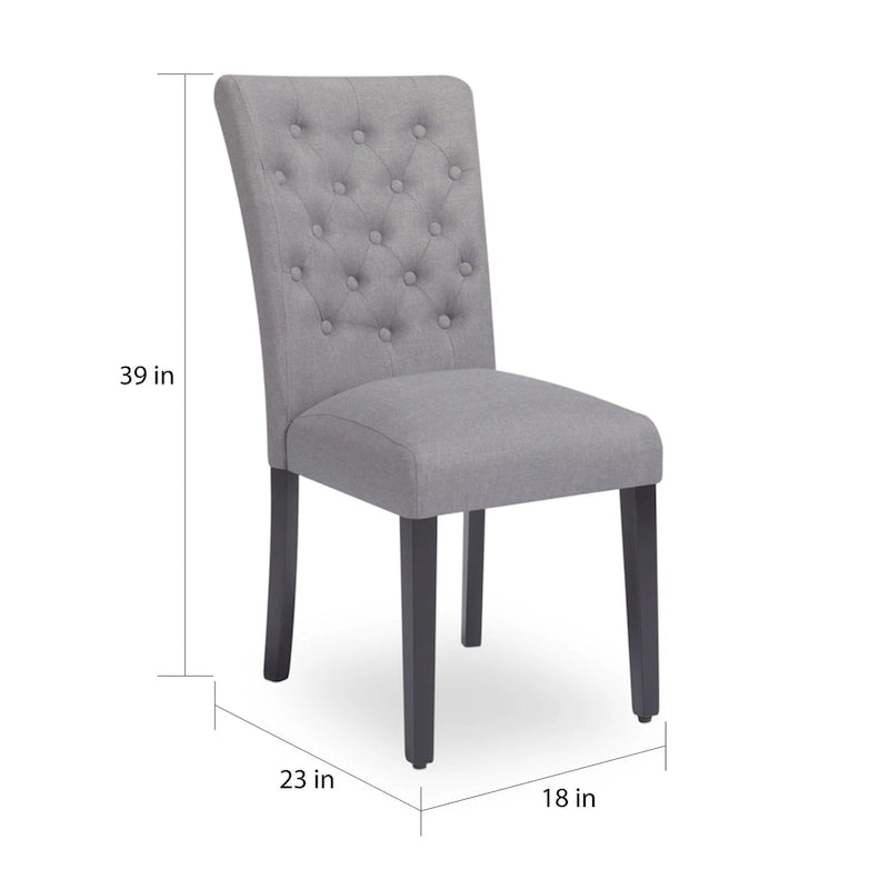 Upholstered Armless Button-Tufted Parson Dining Chairs, Set of 2