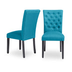 Upholstered Armless Button-Tufted Parson Dining Chairs, Set of 2