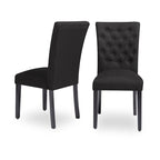 Upholstered Armless Button-Tufted Parson Dining Chairs, Set of 2