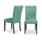 Upholstered Armless Button-Tufted Parson Dining Chairs, Set of 2