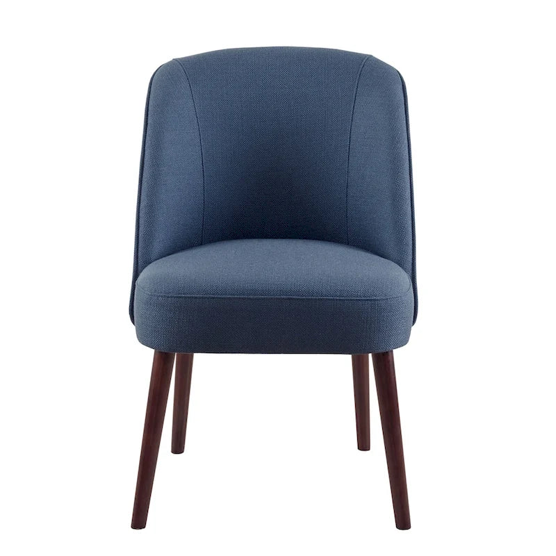Rounded Back Dining Chair with Espresso Frame & High-Density Foam Seat