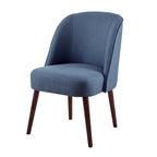 Rounded Back Dining Chair with Espresso Frame & High-Density Foam Seat