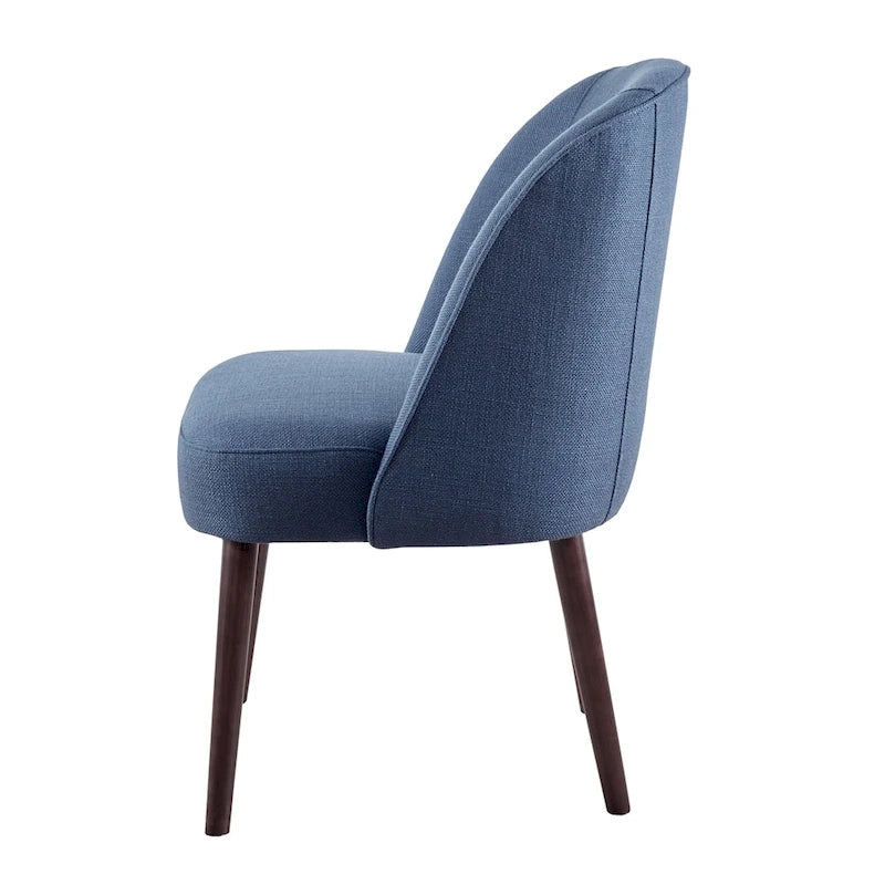 Rounded Back Dining Chair with Espresso Frame & High-Density Foam Seat