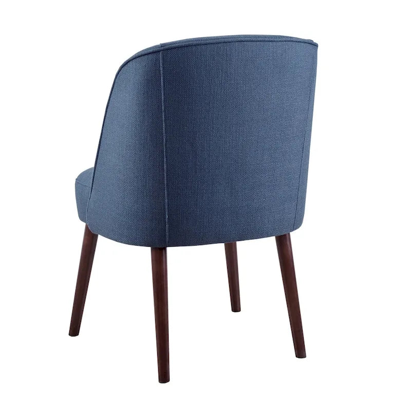 Rounded Back Dining Chair with Espresso Frame & High-Density Foam Seat