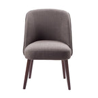 Rounded Back Dining Chair with Espresso Frame & High-Density Foam Seat