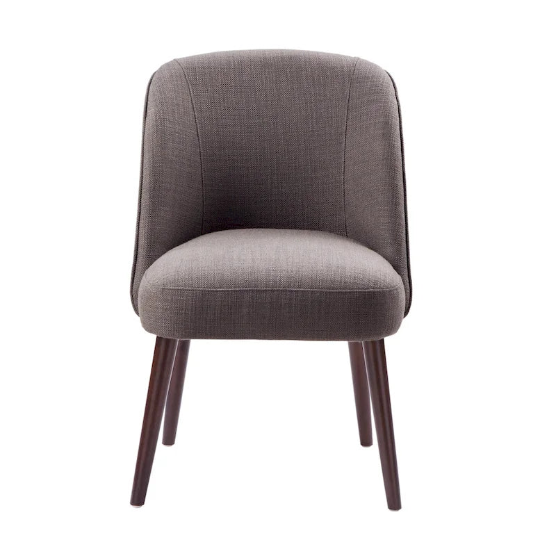 Rounded Back Dining Chair with Espresso Frame & High-Density Foam Seat