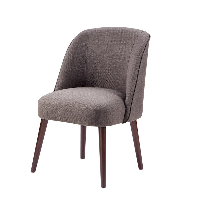 Rounded Back Dining Chair with Espresso Frame & High-Density Foam Seat
