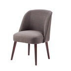 Rounded Back Dining Chair with Espresso Frame & High-Density Foam Seat