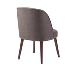 Rounded Back Dining Chair with Espresso Frame & High-Density Foam Seat