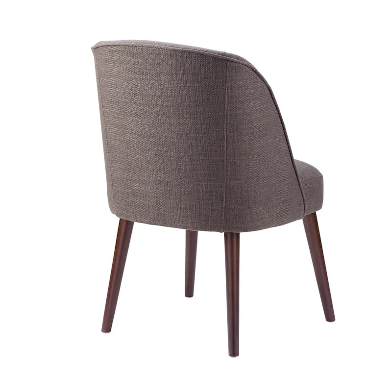Rounded Back Dining Chair with Espresso Frame & High-Density Foam Seat