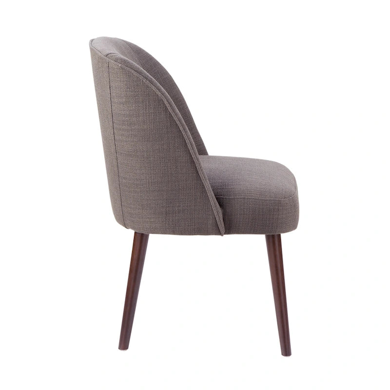 Rounded Back Dining Chair with Espresso Frame & High-Density Foam Seat