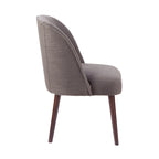 Rounded Back Dining Chair with Espresso Frame & High-Density Foam Seat