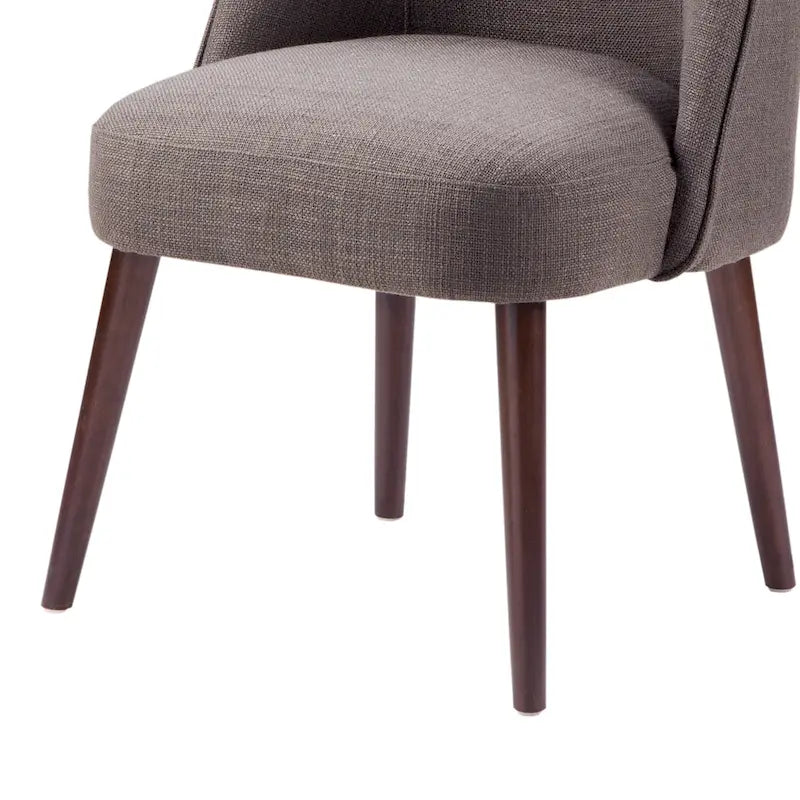 Rounded Back Dining Chair with Espresso Frame & High-Density Foam Seat