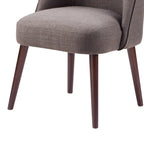 Rounded Back Dining Chair with Espresso Frame & High-Density Foam Seat