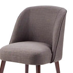 Rounded Back Dining Chair with Espresso Frame & High-Density Foam Seat