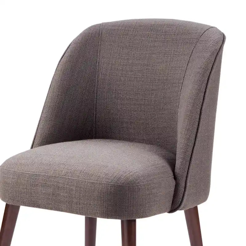 Rounded Back Dining Chair with Espresso Frame & High-Density Foam Seat